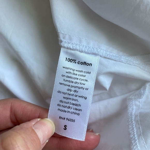 Susana Monaco Women’s Poplin Cotton Oversized Shirt White Button Down Size S - Picture 8 of 8